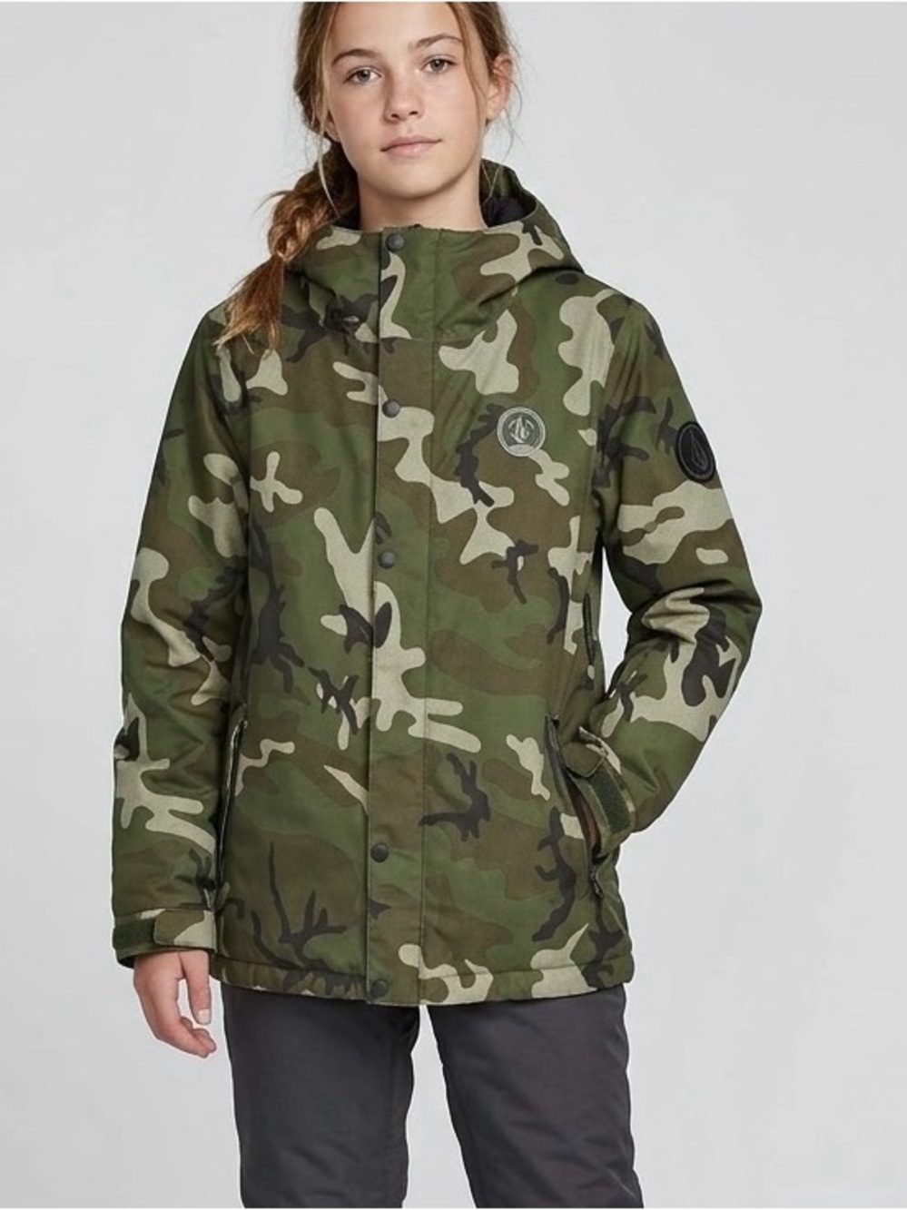 Volcom Youth Ripley Insulated Camo Snowboard Ski Jacket - Size XL (14Y)